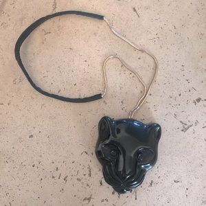 GIANT BLACK PANTHER PENDANT STATEMENT NECKLACE UNIQUE 🐆